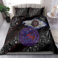 Fenrir Wolf Viking Bedding Set with Vegvisir Runes and Red Circle Norse Legend Tribute - Wonder Print Shop