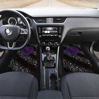 Fenrir Wolf Viking Car Mats with Vegvisir Runes and Red Circle Norse Legend Tribute - Wonder Print Shop