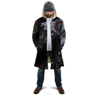 Fenrir Wolf Viking Cloak with Vegvisir Runes and Red Circle Norse Legend Tribute - Wonder Print Shop