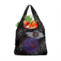 Fenrir Wolf Viking Grocery Bag with Vegvisir Runes and Red Circle Norse Legend Tribute - Wonder Print Shop