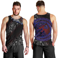 Fenrir Wolf Viking Men Tank Top with Vegvisir Runes and Red Circle Norse Legend Tribute - Wonder Print Shop