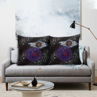 Fenrir Wolf Viking Pillow Cover with Vegvisir Runes and Red Circle Norse Legend Tribute - Wonder Print Shop