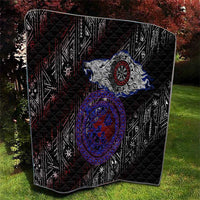 Fenrir Wolf Viking Quilt with Vegvisir Runes and Red Circle Norse Legend Tribute - Wonder Print Shop
