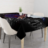 Fenrir Wolf Viking Tablecloth with Vegvisir Runes and Red Circle Norse Legend Tribute - Wonder Print Shop