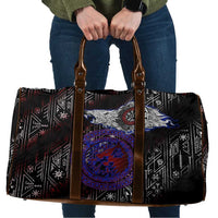 Fenrir Wolf Viking Travel Bag with Vegvisir Runes and Red Circle Norse Legend Tribute - Wonder Print Shop