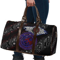 Fenrir Wolf Viking Travel Bag with Vegvisir Runes and Red Circle Norse Legend Tribute - Wonder Print Shop