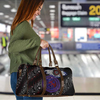 Fenrir Wolf Viking Travel Bag with Vegvisir Runes and Red Circle Norse Legend Tribute - Wonder Print Shop