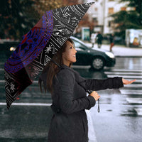 Fenrir Wolf Viking Umbrella with Vegvisir Runes and Red Circle Norse Legend Tribute - Wonder Print Shop