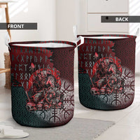 Viking Warrior Laundry Basket with Runes and Blood Battle Scene Norse Valor Tribute - Wonder Print Shop