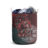Viking Warrior Laundry Basket with Runes and Blood Battle Scene Norse Valor Tribute - Wonder Print Shop