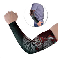 Viking Warrior Arm Sleeves with Runes and Blood Battle Scene Norse Valor Tribute - Wonder Print Shop