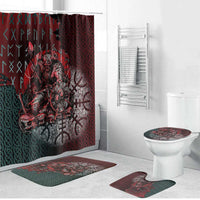 Viking Warrior Bathroom Set with Runes and Blood Battle Scene Norse Valor Tribute - Wonder Print Shop