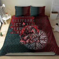 Viking Warrior Bedding Set with Runes and Blood Battle Scene Norse Valor Tribute - Wonder Print Shop