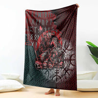 Viking Warrior Blanket with Runes and Blood Battle Scene Norse Valor Tribute - Wonder Print Shop