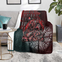 Viking Warrior Blanket with Runes and Blood Battle Scene Norse Valor Tribute - Wonder Print Shop