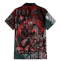 Viking Warrior Family Matching Mermaid Dress and Hawaiian Shirt with Runes and Blood Battle Scene Norse Valor Tribute - Wonder Print Shop