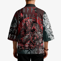 Viking Warrior Kimono with Runes and Blood Battle Scene Norse Valor Tribute - Wonder Print Shop