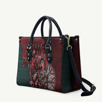 Viking Warrior Leather Bag with Runes and Blood Battle Scene Norse Valor Tribute - Wonder Print Shop