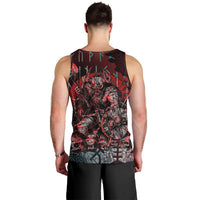 Viking Warrior Men Tank Top with Runes and Blood Battle Scene Norse Valor Tribute - Wonder Print Shop