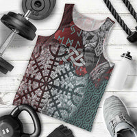 Viking Warrior Men Tank Top with Runes and Blood Battle Scene Norse Valor Tribute - Wonder Print Shop