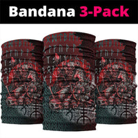 Viking Warrior Neck Gaiter with Runes and Blood Battle Scene Norse Valor Tribute - Wonder Print Shop