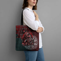 Viking Warrior Tote Bag with Runes and Blood Battle Scene Norse Valor Tribute - Wonder Print Shop