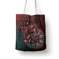 Viking Warrior Tote Bag with Runes and Blood Battle Scene Norse Valor Tribute - Wonder Print Shop