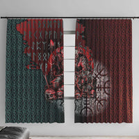 Viking Warrior Window Curtain with Runes and Blood Battle Scene Norse Valor Tribute - Wonder Print Shop