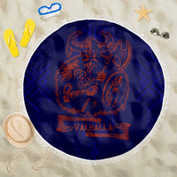 Valhalla Warrior Viking Beach Blanket with Axes and Norse Symbols Norse Mythology Tribute - Wonder Print Shop