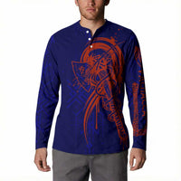 Valhalla Warrior Viking Button Sweatshirt with Axes and Norse Symbols Norse Mythology Tribute - Wonder Print Shop