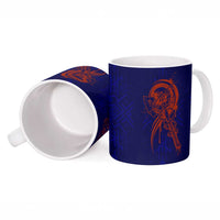 Valhalla Warrior Viking Ceramic Mug with Axes and Norse Symbols Norse Mythology Tribute - Wonder Print Shop