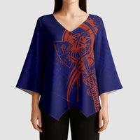 Valhalla Warrior Viking Kimono Sleeve Blouse with Axes and Norse Symbols Norse Mythology Tribute - Wonder Print Shop