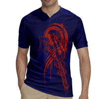 Valhalla Warrior Viking Rugby Jersey with Axes and Norse Symbols Norse Mythology Tribute - Wonder Print Shop