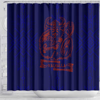 Valhalla Warrior Viking Shower Curtain with Axes and Norse Symbols Norse Mythology Tribute - Wonder Print Shop