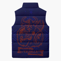 Valhalla Warrior Viking Sleeveless Puffer Jacket with Axes and Norse Symbols Norse Mythology Tribute - Wonder Print Shop