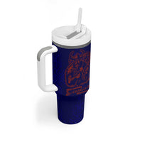 Valhalla Warrior Viking Tumbler With Handle with Axes and Norse Symbols Norse Mythology Tribute - Wonder Print Shop