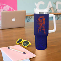 Valhalla Warrior Viking Tumbler With Handle with Axes and Norse Symbols Norse Mythology Tribute - Wonder Print Shop
