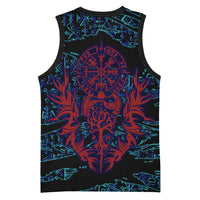 Odin Raven Viking Basketball Jersey with Valknut and Runes Norse Mythology and Magic Tribute - Wonder Print Shop