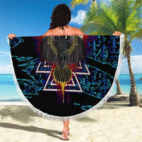 Odin Raven Viking Beach Blanket with Valknut and Runes Norse Mythology and Magic Tribute - Wonder Print Shop