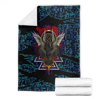 Odin Raven Viking Blanket with Valknut and Runes Norse Mythology and Magic Tribute - Wonder Print Shop