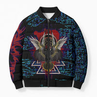 Odin Raven Viking Bomber Puffer Jacket with Valknut and Runes Norse Mythology and Magic Tribute - Wonder Print Shop
