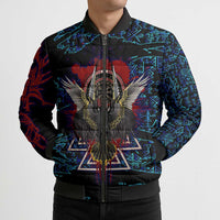 Odin Raven Viking Bomber Puffer Jacket with Valknut and Runes Norse Mythology and Magic Tribute - Wonder Print Shop