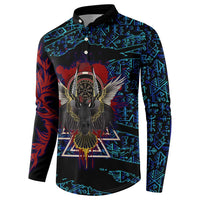 Odin Raven Viking Button Sweatshirt with Valknut and Runes Norse Mythology and Magic Tribute - Wonder Print Shop