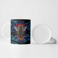 Odin Raven Viking Ceramic Mug with Valknut and Runes Norse Mythology and Magic Tribute - Wonder Print Shop