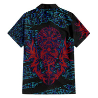 Odin Raven Viking Family Matching Short Sleeve Bodycon Dress and Hawaiian Shirt with Valknut and Runes Norse Mythology and Magic Tribute - Wonder Print Shop