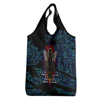 Odin Raven Viking Grocery Bag with Valknut and Runes Norse Mythology and Magic Tribute - Wonder Print Shop