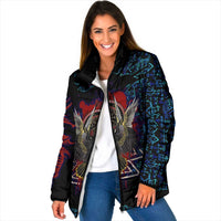 Odin Raven Viking Padded Jacket with Valknut and Runes Norse Mythology and Magic Tribute - Wonder Print Shop