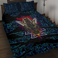 Odin Raven Viking Quilt Bed Set with Valknut and Runes Norse Mythology and Magic Tribute - Wonder Print Shop