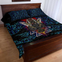 Odin Raven Viking Quilt Bed Set with Valknut and Runes Norse Mythology and Magic Tribute - Wonder Print Shop