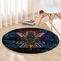 Odin Raven Viking Round Carpet with Valknut and Runes Norse Mythology and Magic Tribute - Wonder Print Shop